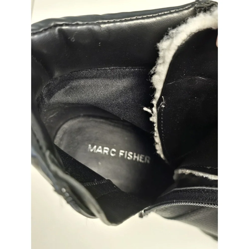 Marc fisher nature‎ 2 heeled lace up hiker combat boots black Size 8.5